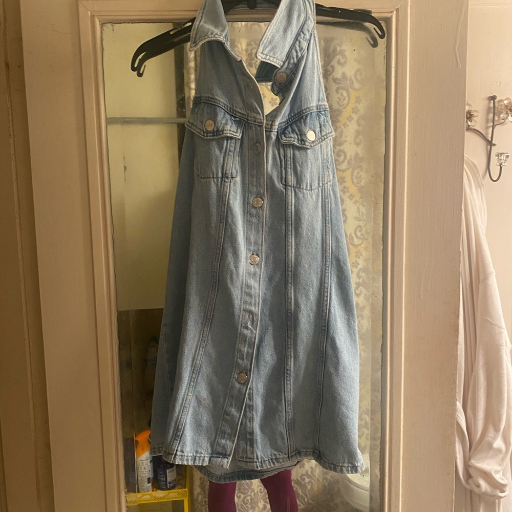 Zara Denim Open back casual dress